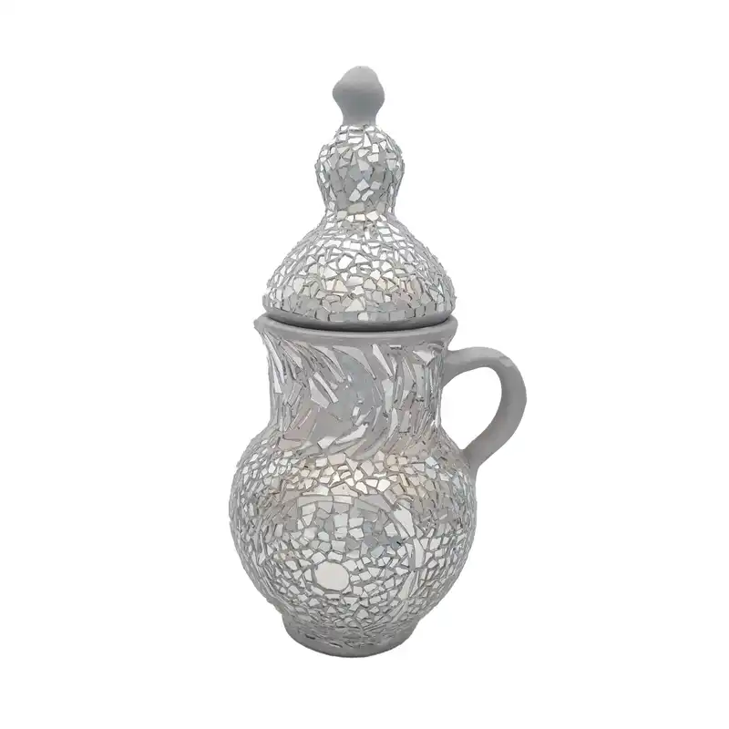 پارچ سفالی خط هنر  مدل آینه کاری  کد kh07