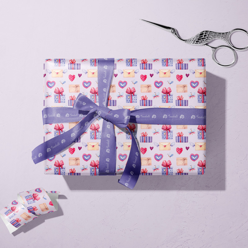 کاغذ کادو صدفی طرح گیفت بسته 2 عددی