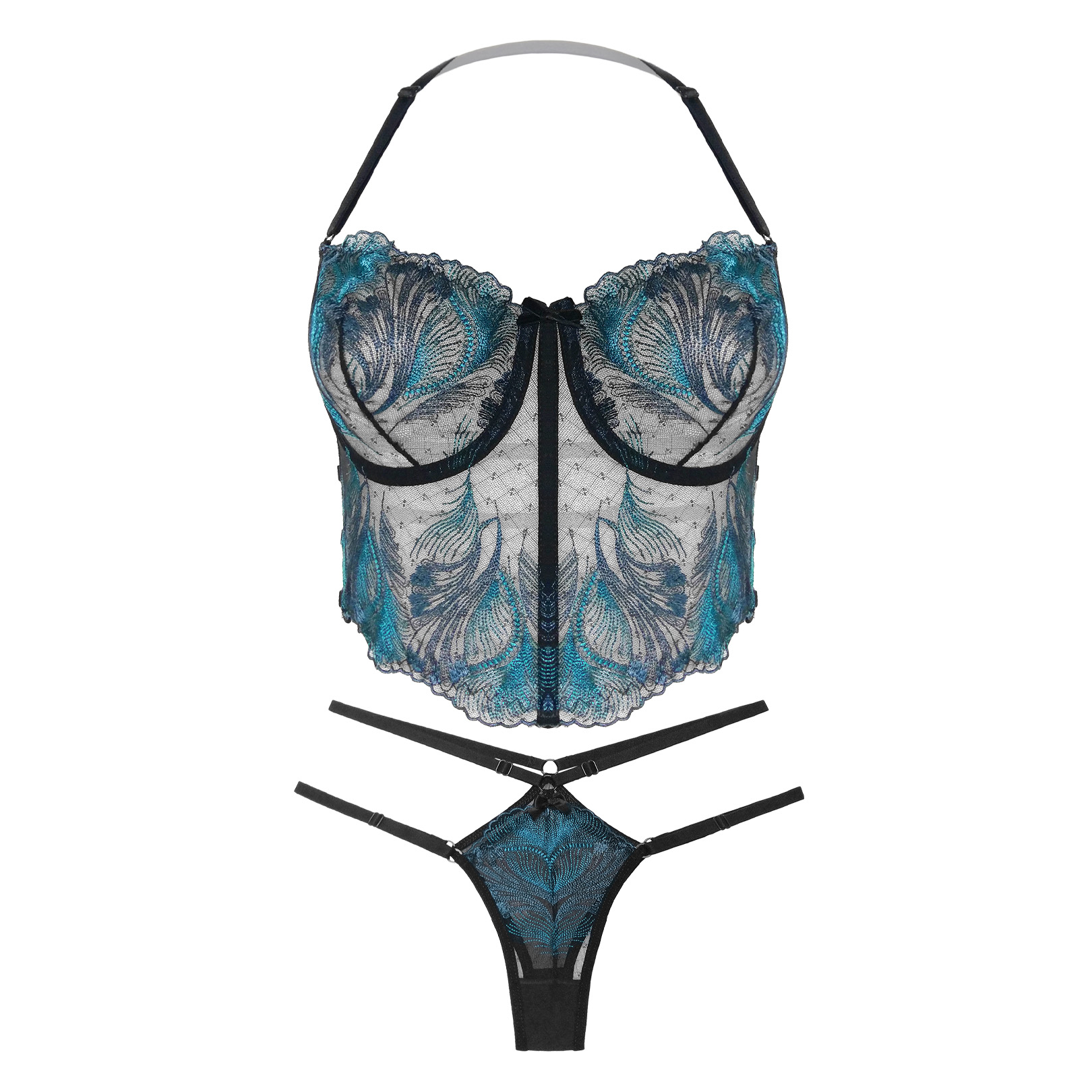 ست شورت و سوتین زنانه میسا مدل Corset کد Mis-8035 رنگ کله غازی