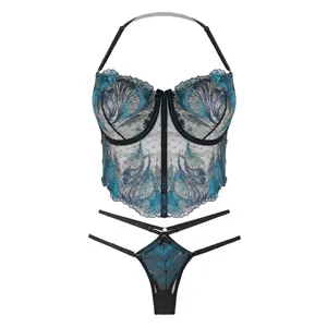 ست شورت و سوتین زنانه میسا مدل Corset کد Mis-8035 رنگ کله غازی