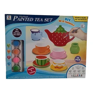 ست اسباب بازی رنگ آمیزی مدل چای خوری 14 تکه
