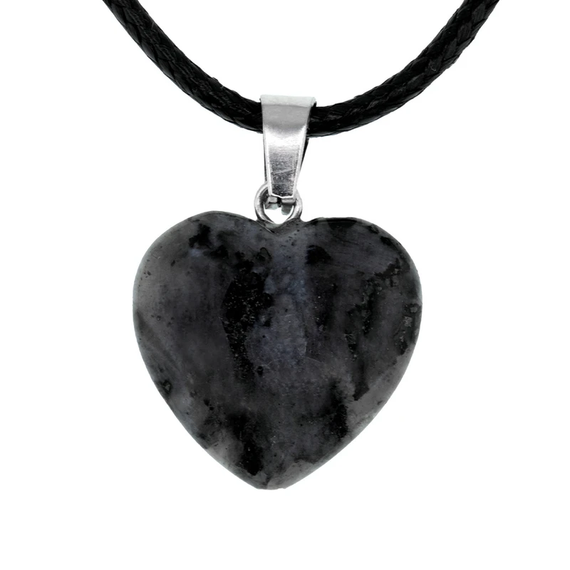 گردنبند زنانه برانت طرح سنگ لابرادوریت قلبی