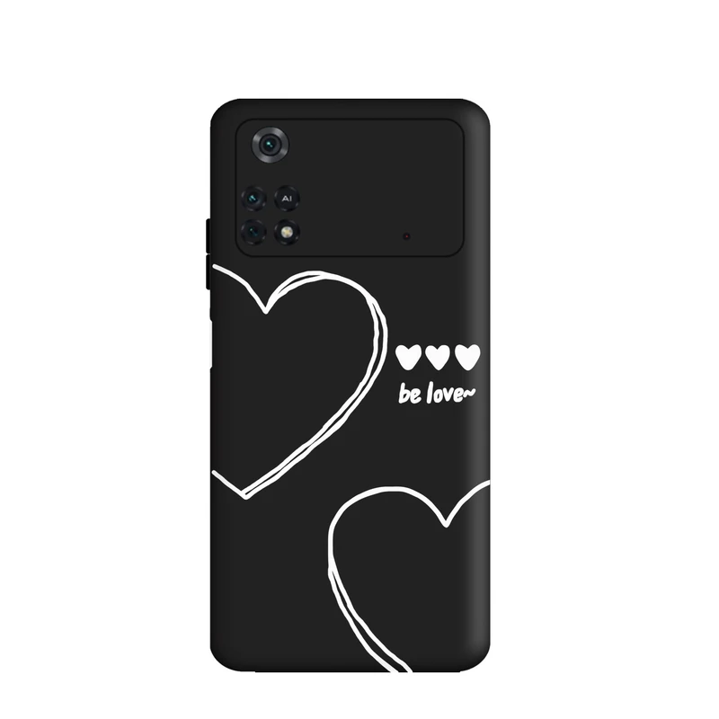 کاور قاب گارد طرح قلب مینیمال خطی کد f7192 مناسب برای گوشی موبایل شیائومی Poco M4 Pro 4G