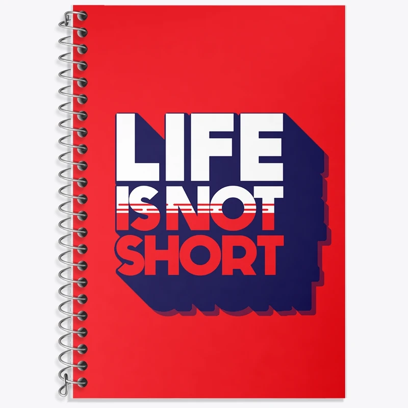 دفتر زبان 50 برگ خندالو مدل دو خط طرح Life Is Not Short کد F1998