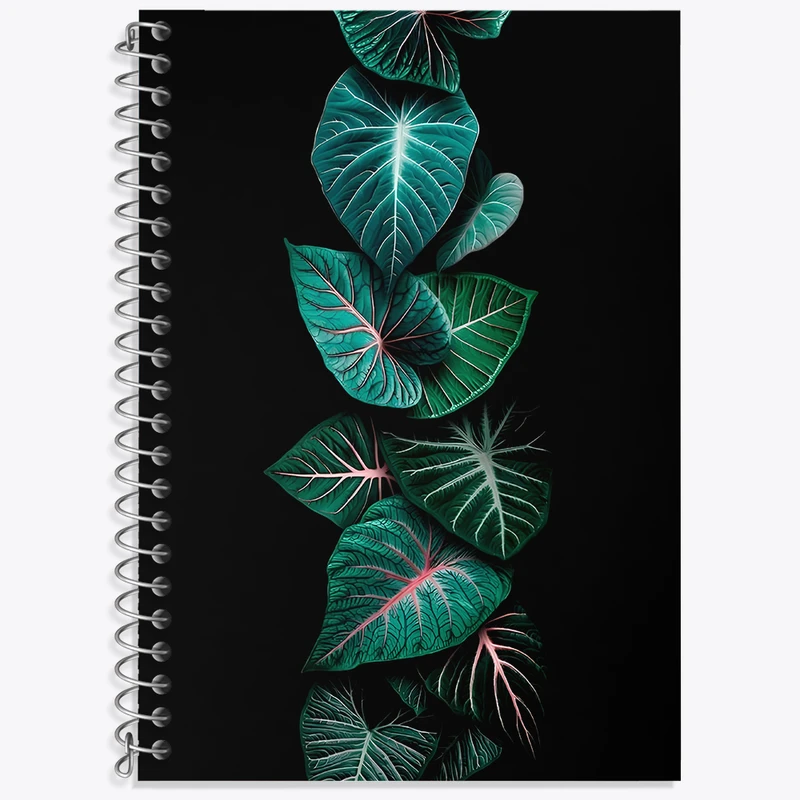 دفتر زبان 50 برگ خندالو مدل سه خط طرح برگ و گیاه کد N5403