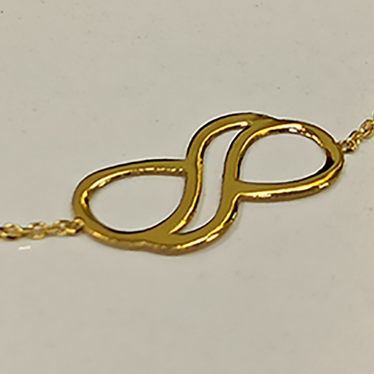 دستبند طلا 18 عیار دخترانه مدل بینهایت