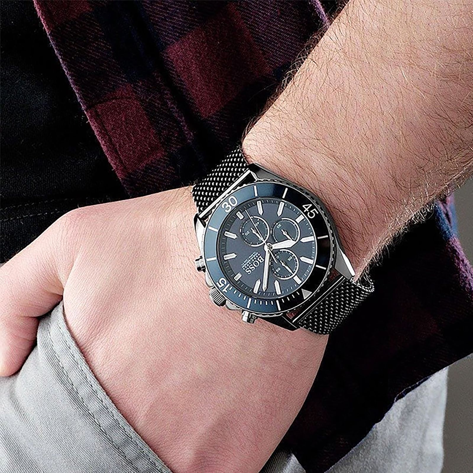 ساعت مچی عقربهای کوارتز مردانه هوگو باس مدل b1513702 - - 8