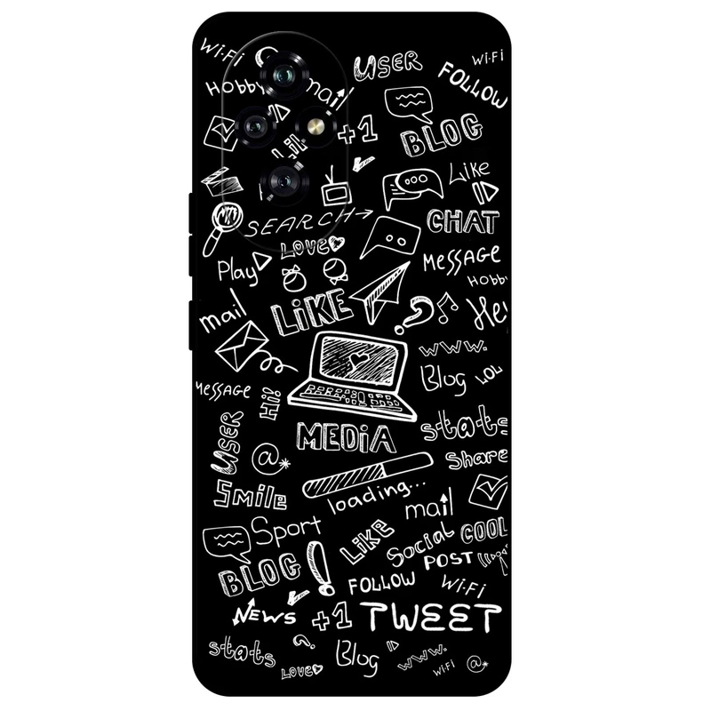 کاور مگافون طرح رسانه های اجتماعی مدل 1898 مناسب برای گوشی موبایل آنر 200     