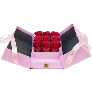 جعبه گل رز هلندی کلبه گل سن سون مدل BX-22053