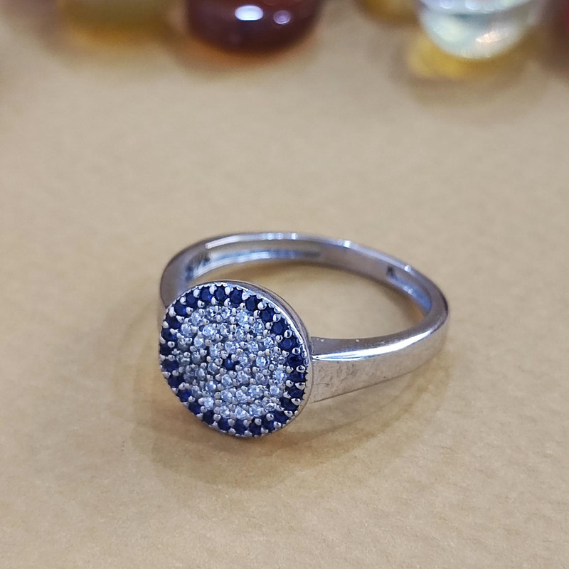 انگشتر نقره زنانه مدل چشم نظر تک چشمی کد RS2049