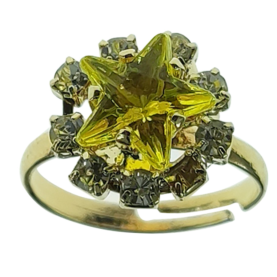 انگشتر دخترانه سلین کالا مدل سیترین طرح ستاره کد 4