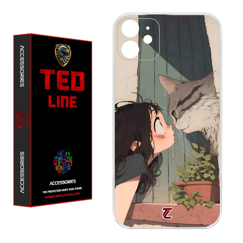 کاور تدلاین طرح دختر و گربه کد 1205 مناسب برای گوشی موبایل اپل Iphone 11