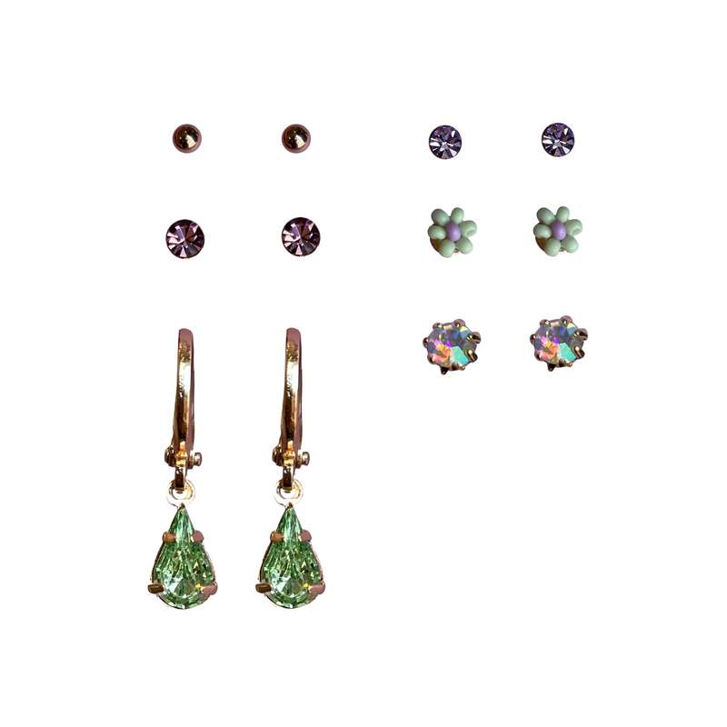 گوشواره دخترانه آی ام مدل AE1249-085 مجموعه 12 عددی