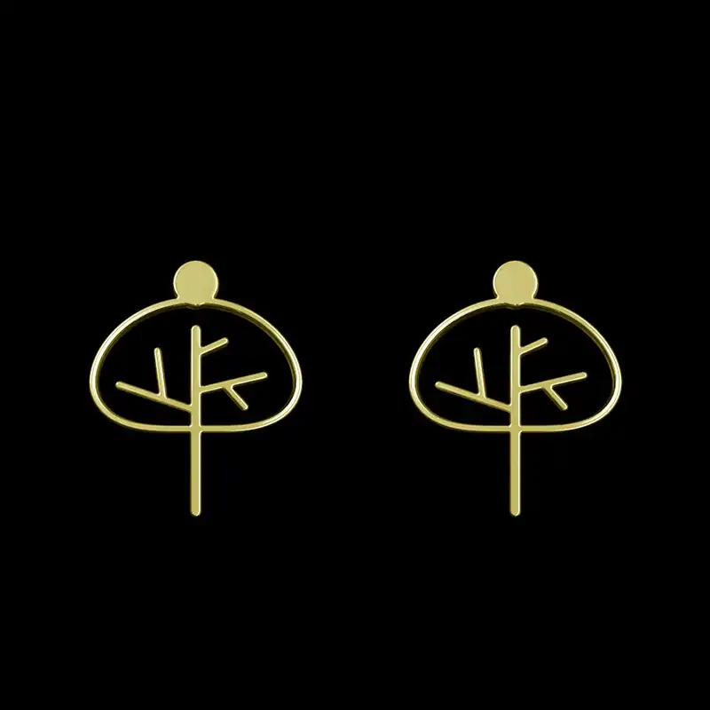 گوشواره طلا 18 عیار زنانه مدوپد مدل درخت کد GA1-15744