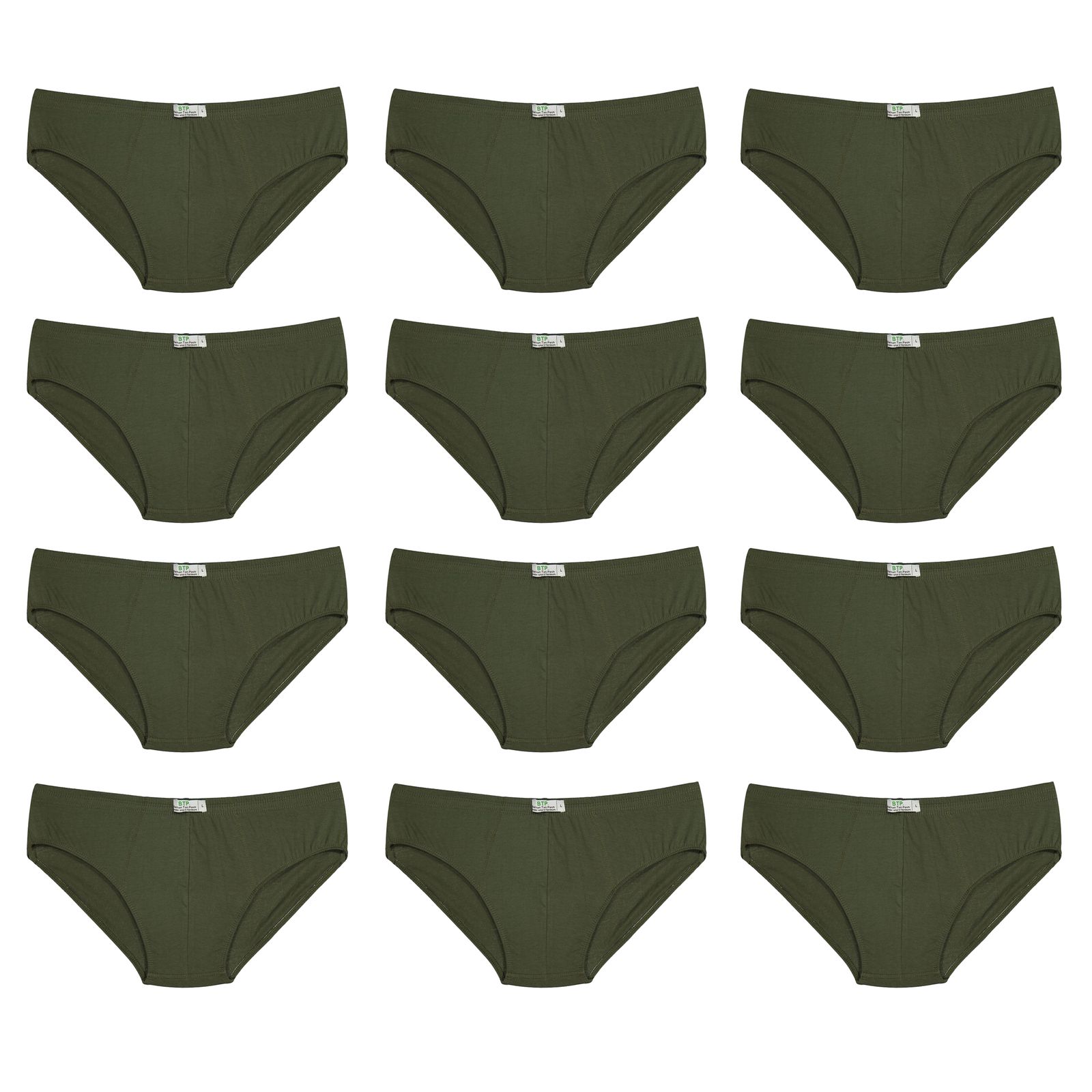 شورت مردانه برهان تن پوش مدل اسلیپ 6-03 رنگ سبز بسته 12 عددی