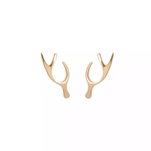 گوشواره طلا 18 عیار زنانه گالری روبی مدل شاخ گوزن میخی