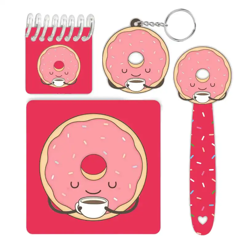 بسته لوازم تحریر طرح دونات مجموعه 4 عددی