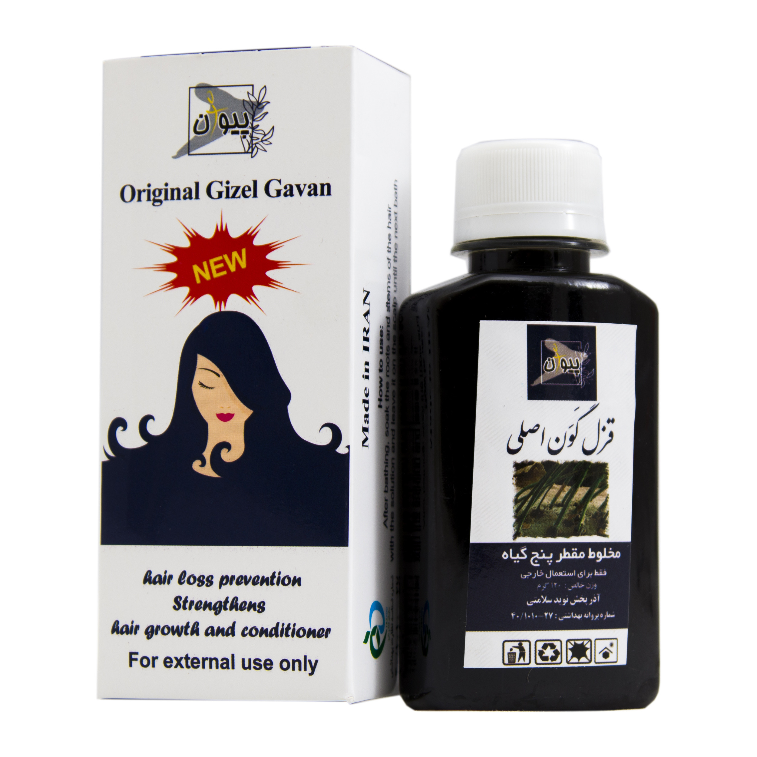 محلول تقویت کننده مو و ابرو پیوژن مدل قزل گون حجم 120 گرم