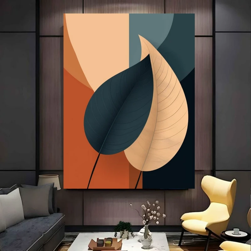 تابلو بوم طرح انتزاعی مدل برگ کد BK24509