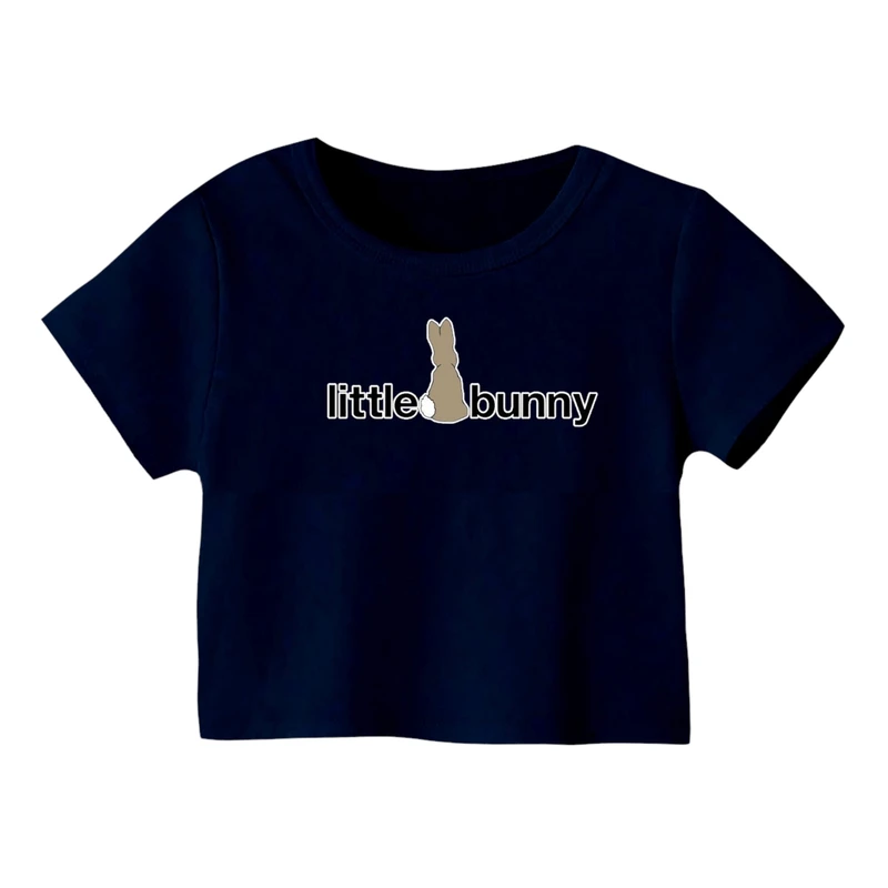 کراپ‌ تی‌شرت آستین کوتاه زنانه مدل خرگوش کد 2