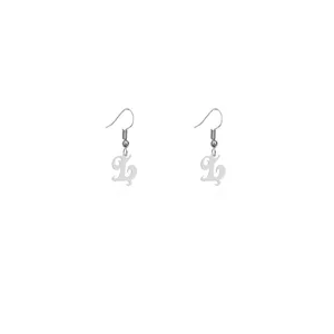 گوشواره نقره زنانه هایکا طرح حرف L مدل n.ha794