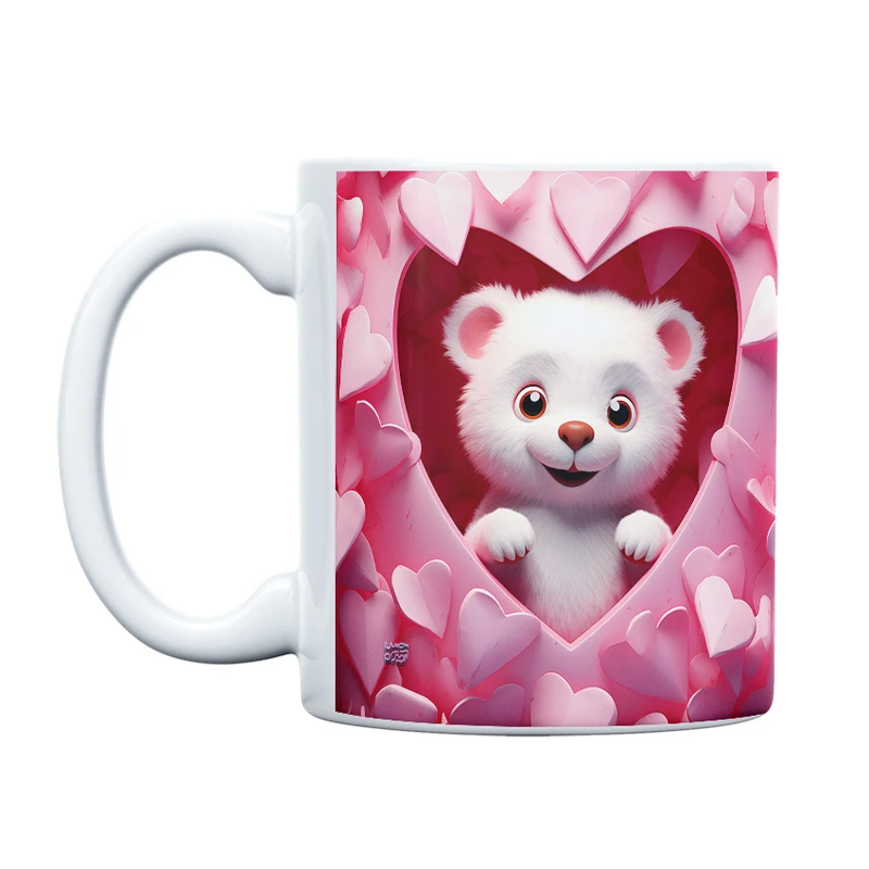 ماگ حس آمیزی طرح عاشقانه مدل قلب زیبا کد 88