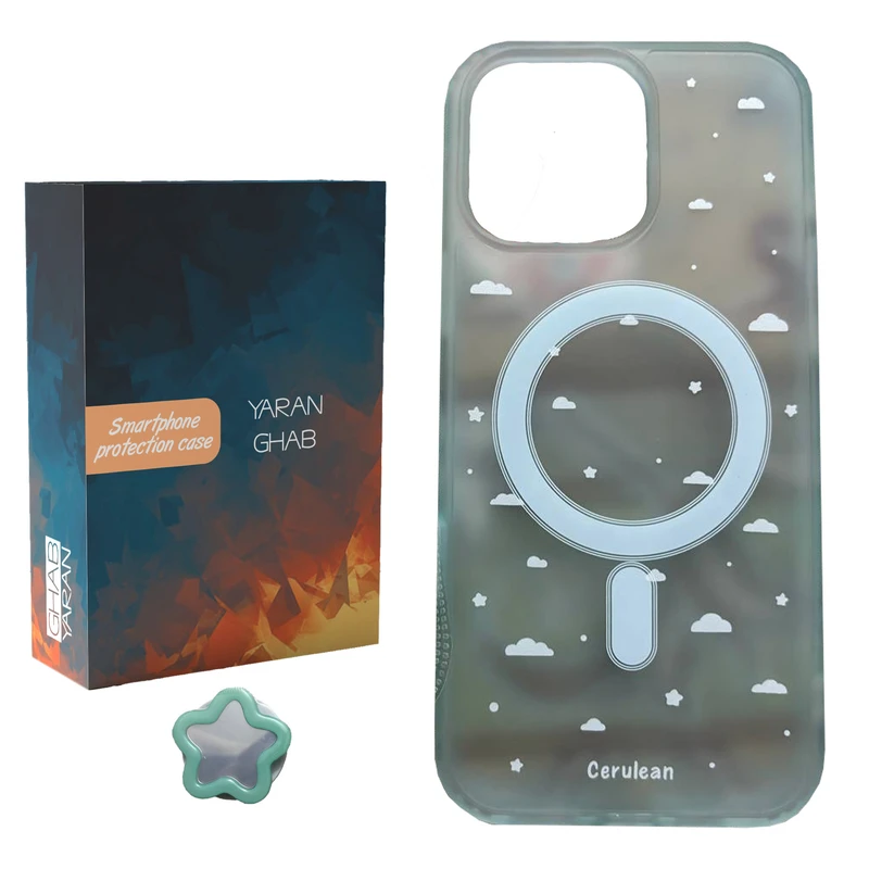 کاور قاب یاران مدل ابر مناسب برای گوشی موبایل اپل iPhone 15pro به همراه پاپ سوکت 