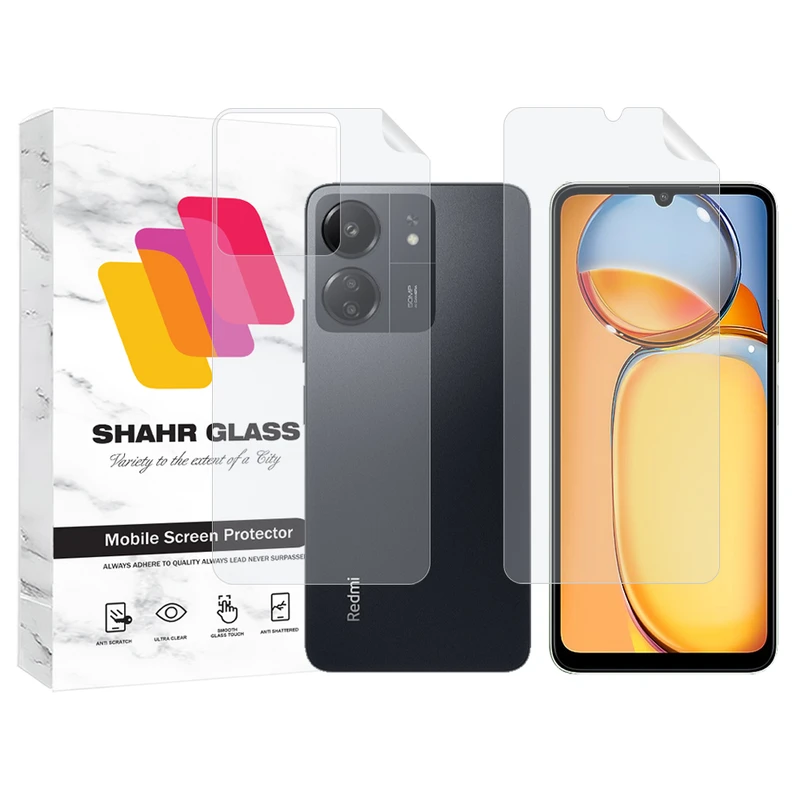   محافظ صفحه نمایش شهر گلس مدل MTNANFBSH مناسب برای گوشی موبایل شیائومی Redmi 13C به همراه محافظ پشت گوشی