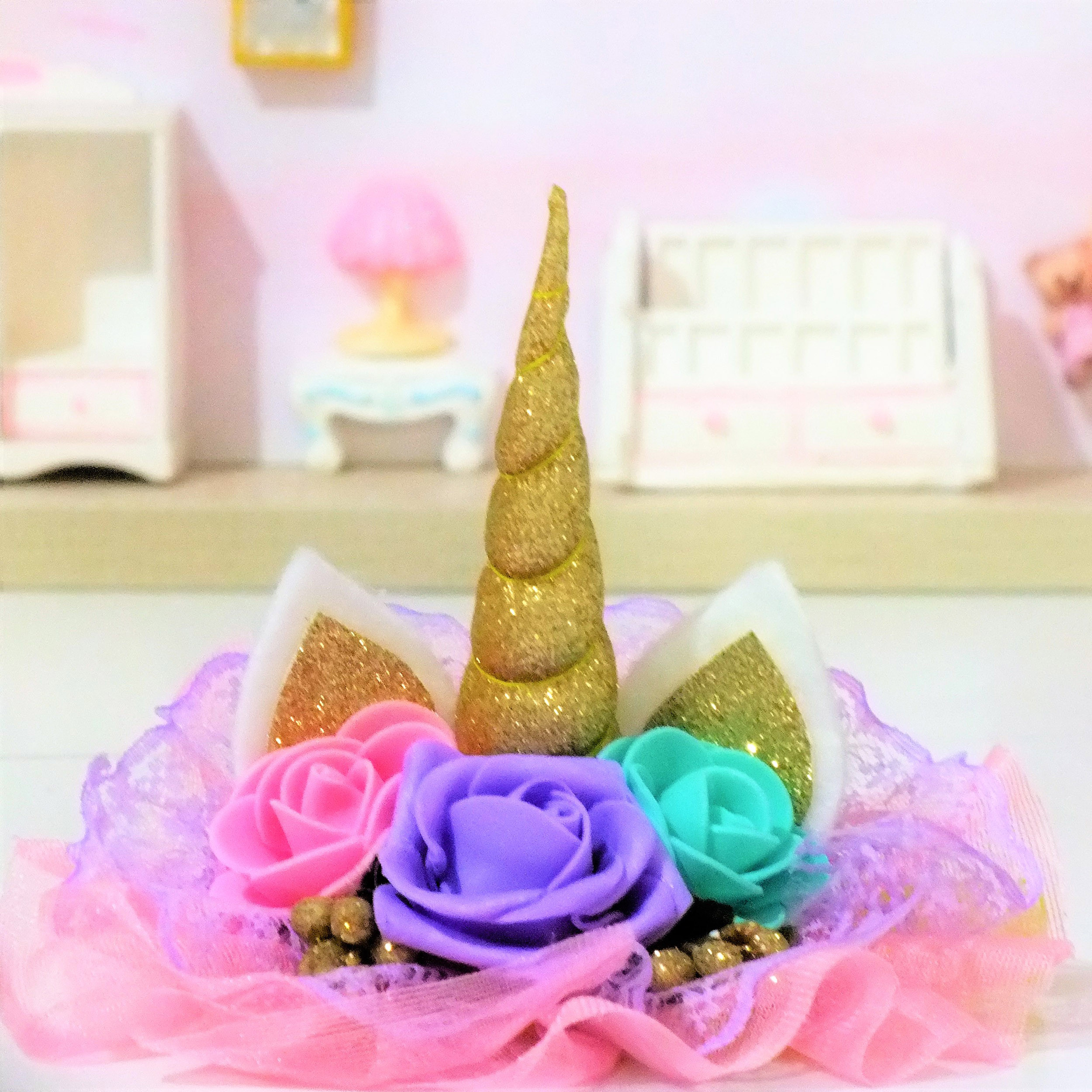 تل مو دخترانه ریماز مدل یونیکورن اسب تک شاخ کد 0133