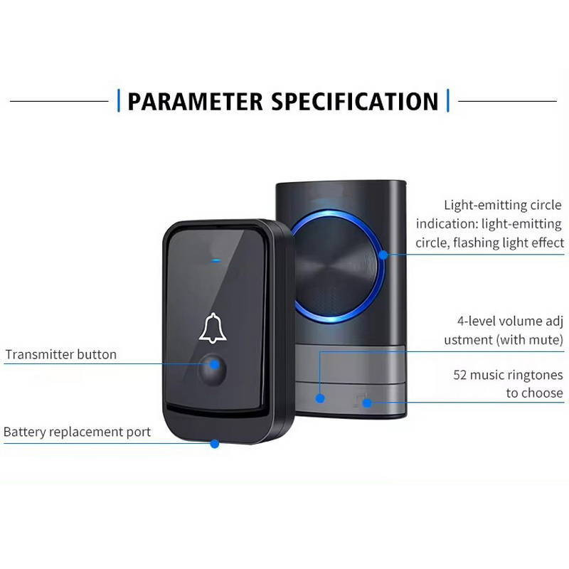 زنگ بی سیم مدل 2Q189-BB به همراه شستی