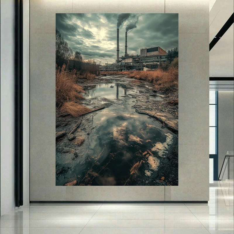 پوستر طرح مخمل مدل انتزاعی آلودگی طبیعت کد AR302677