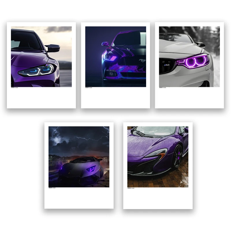 آویز تزیینی عرش مدل فانتزی ماشین اسپرت کد Asa1313 مجموعه پنج عددی