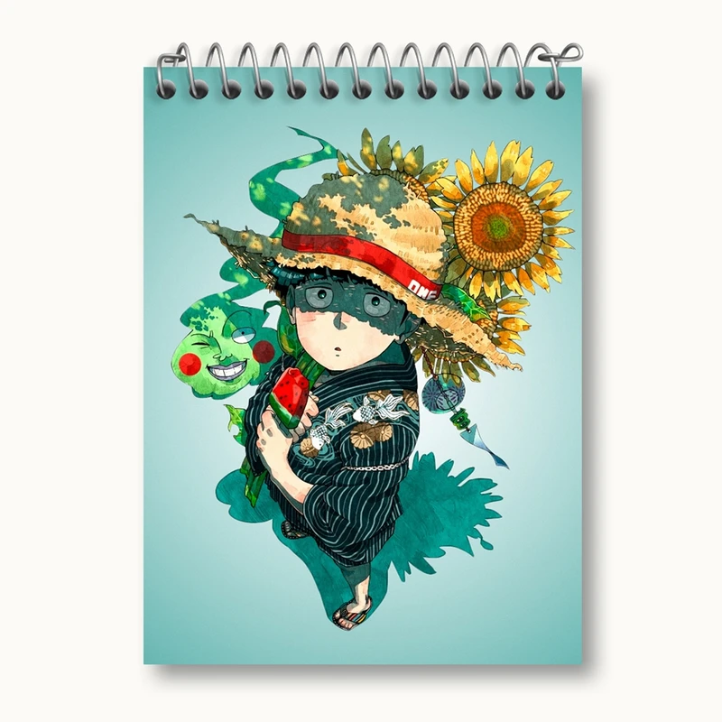 دفتر یادداشت 50 برگ خندالو مدل شییکو انیمه موب سایکو Mob Psycho 100 کد 24458