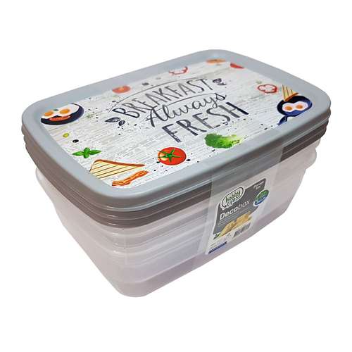 ظرف نگهدارنده هوبی لایف طرح صبحانه تازه مدل Deco12 بسته 3 عددی