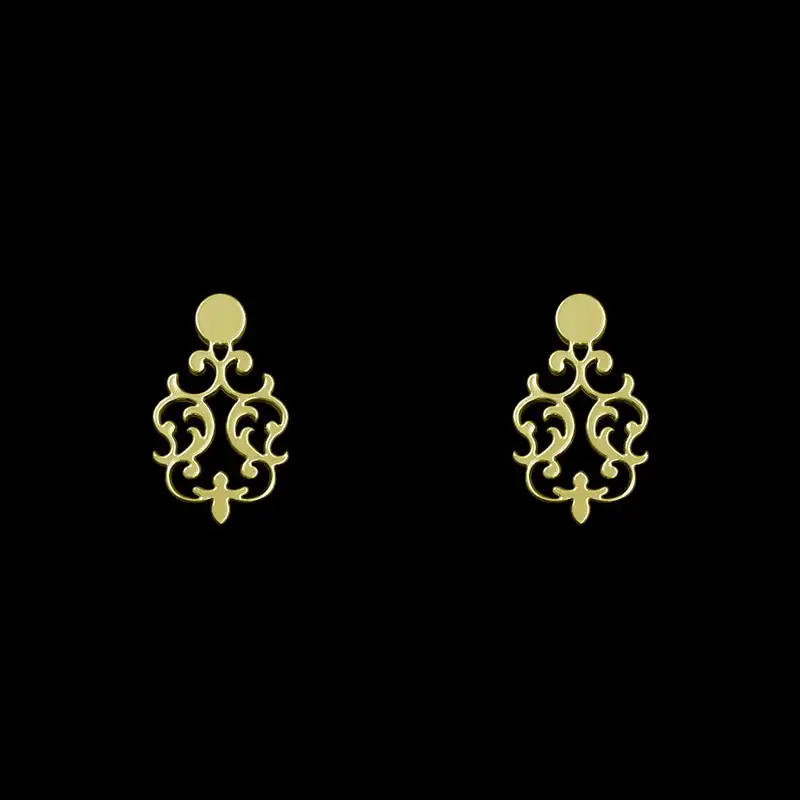 گوشواره طلا 18 عیار زنانه مدوپد مدل اسلیمی کد GA1-15248