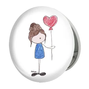 آینه جیبی خندالو طرح عاشقانه مدل تاشو کد 5925 