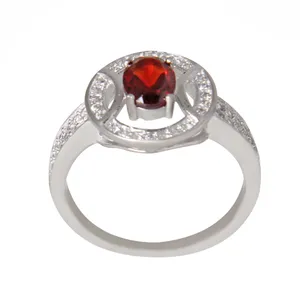 انگشتر نقره زنانه مدل سنگ یاقوت کد AWR_846