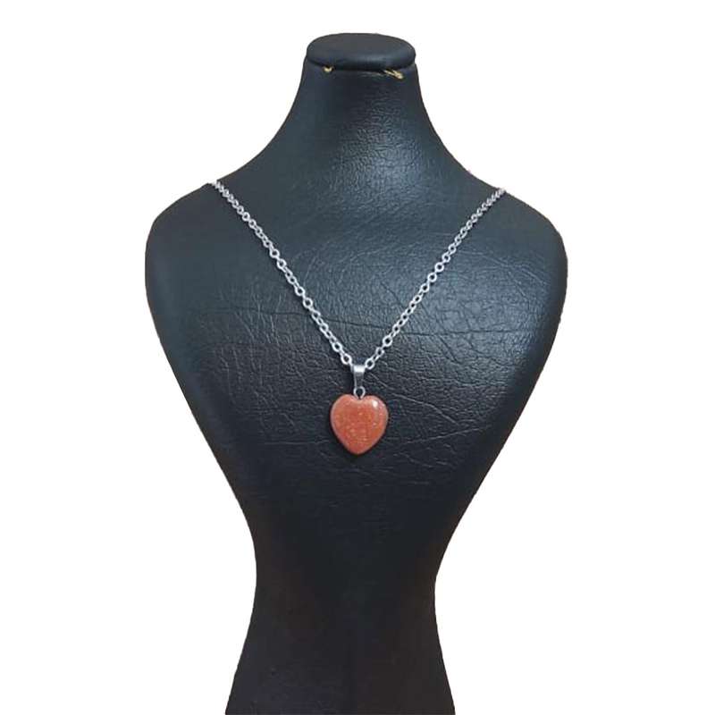 گردنبند زنانه مدل سنگ کوارتز قلبی گردنبند زنانه مدل سنگ کوارتز قلبی