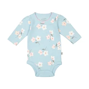 بادی آستین بلند نوزادی نیلی مدل lovly 86180