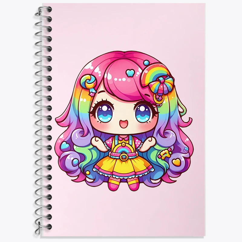 دفتر زبان 50 برگ خندالو مدل سه خط طرح دخترانه کیوت کد N4334