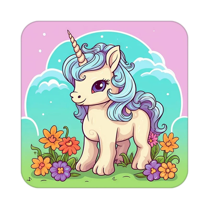 زیر لیوانی کاکتی طرح اسب تک شاخ و یونیکورن مدل mp32002