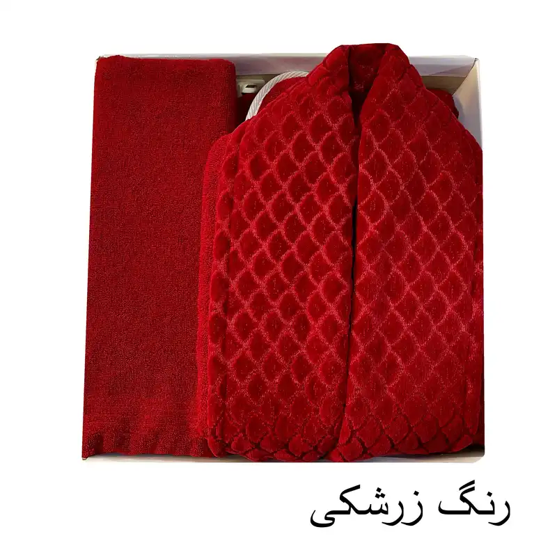 سرویس  حوله پالتویی ۳ تکه هنرمند مدل پولکی سایز ۱۲۵