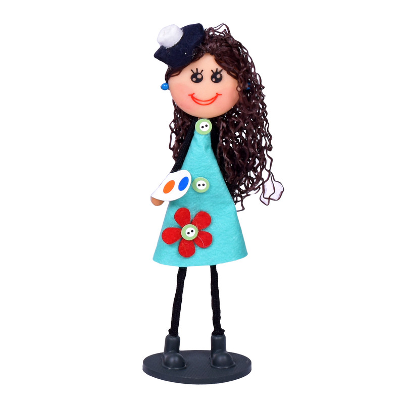 عروسک طرح هلن مدل هنرمند کد 08 ارتفاع 25 سانتی متر