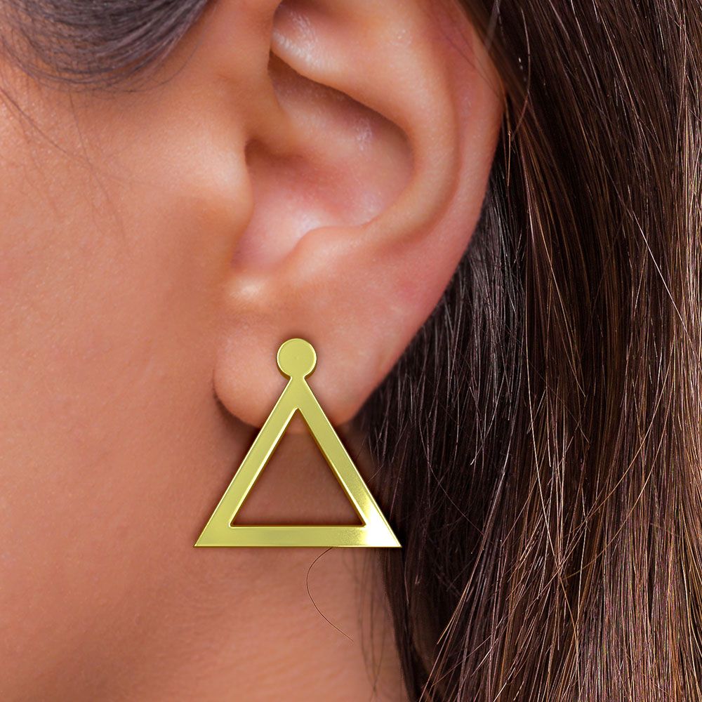 گوشواره طلا 18 عیار زنانه مدوپد مدل مثلث کد GA1-16300 -  - 3