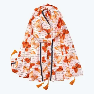 شال زنانه مدل نخی طرح پروانه کد m147 