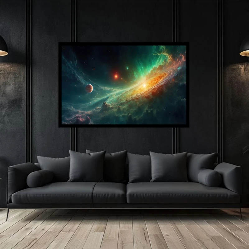 تابلو بکلیت طرح هنری و مدرن دیجیتال  فضا و کهشان مدل B-bu5167
