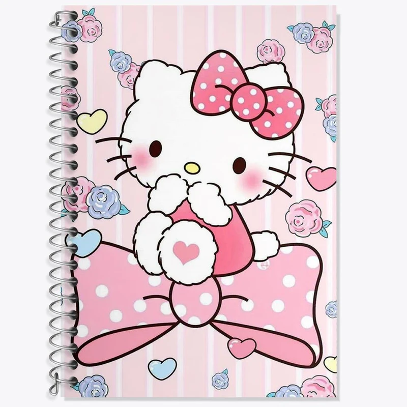 دفتر زبان 50 برگ خندالو مدل سه خط طرح هلو کیتی کد 24728