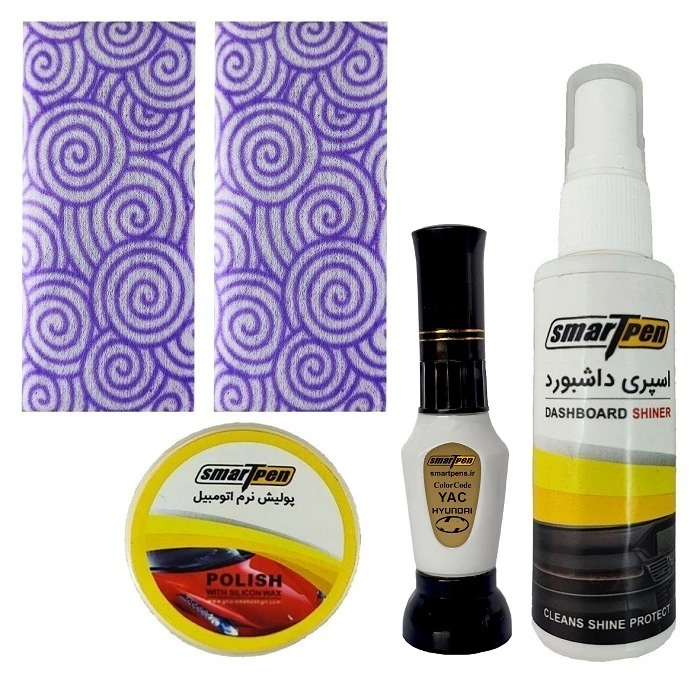 کیت قلم خشگیر بدنه خودرو سفید اسمارت پن مدل YAC مجموعه 5 عددی
