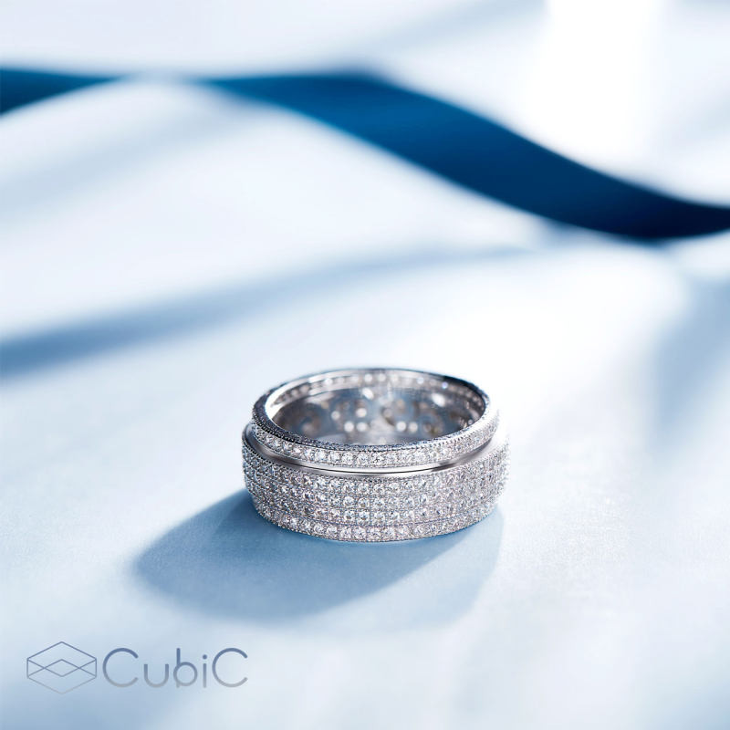 انگشتر نقره زنانه کوبیک مدل QR-2804-12