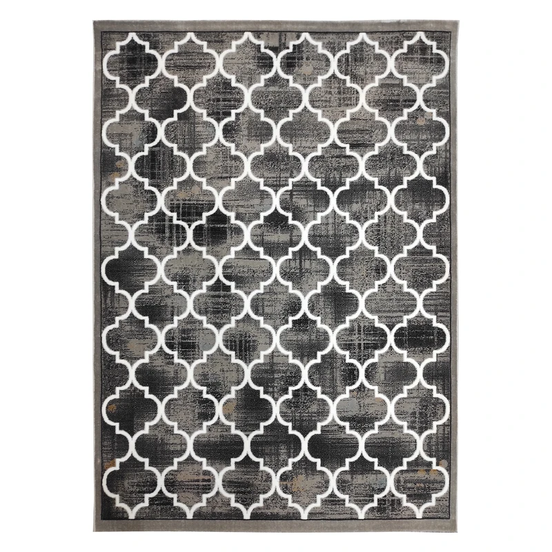 فرش ماشینی 420 شانه زمینه طوسی حاشیه طوسی مدل M115